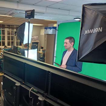 Colin Murray streaming from the PA Towers Studio