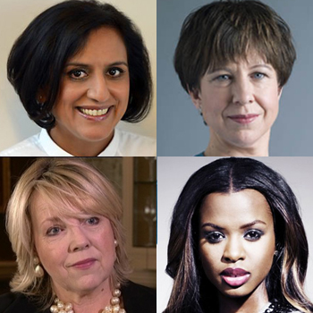 Clockwise from top left: Ritula Shah, Lyse Doucet, June Sarpong and Jo Fairley